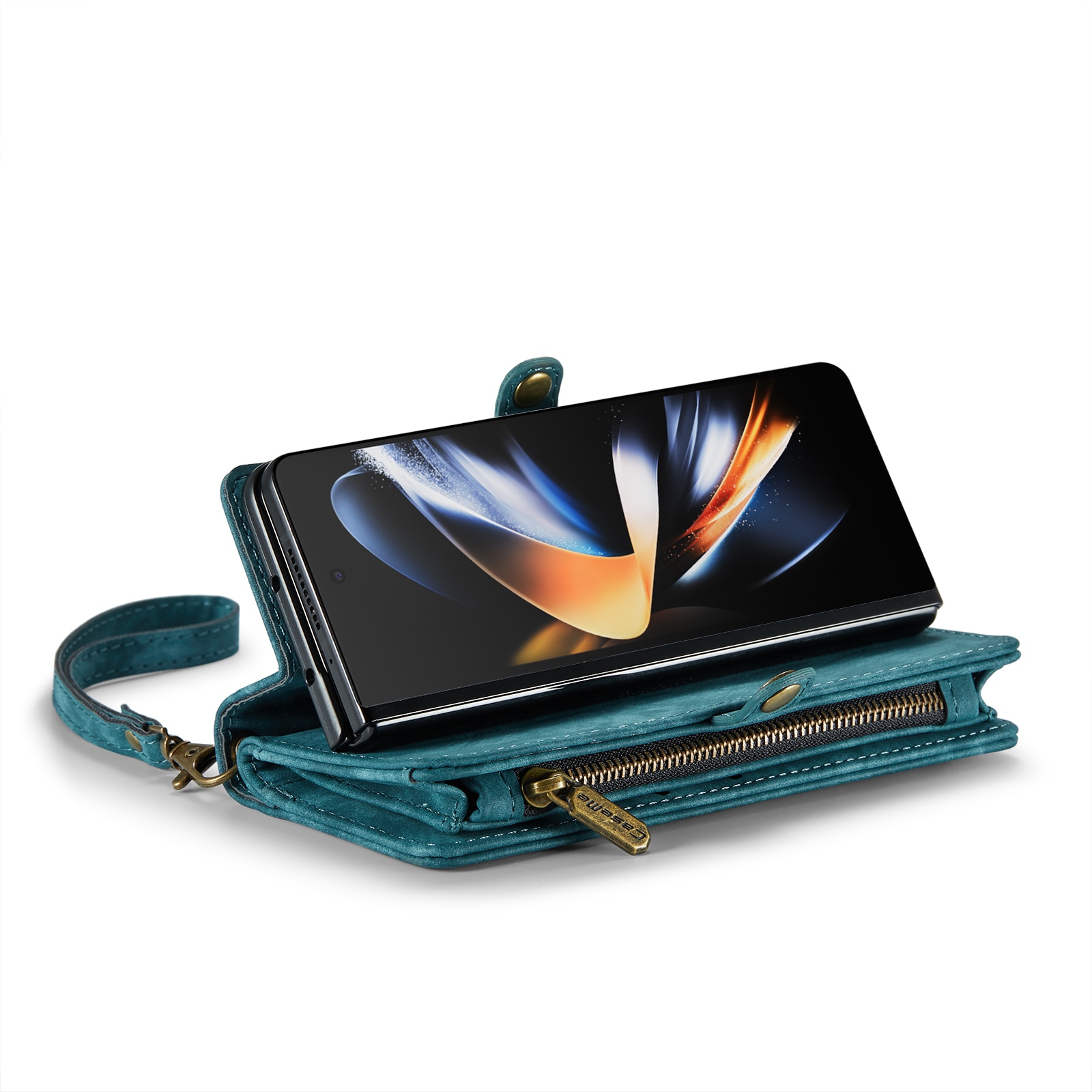 Multi-slot Portemonnaie-Hülle Samsung Galaxy Z Fold 5 blau