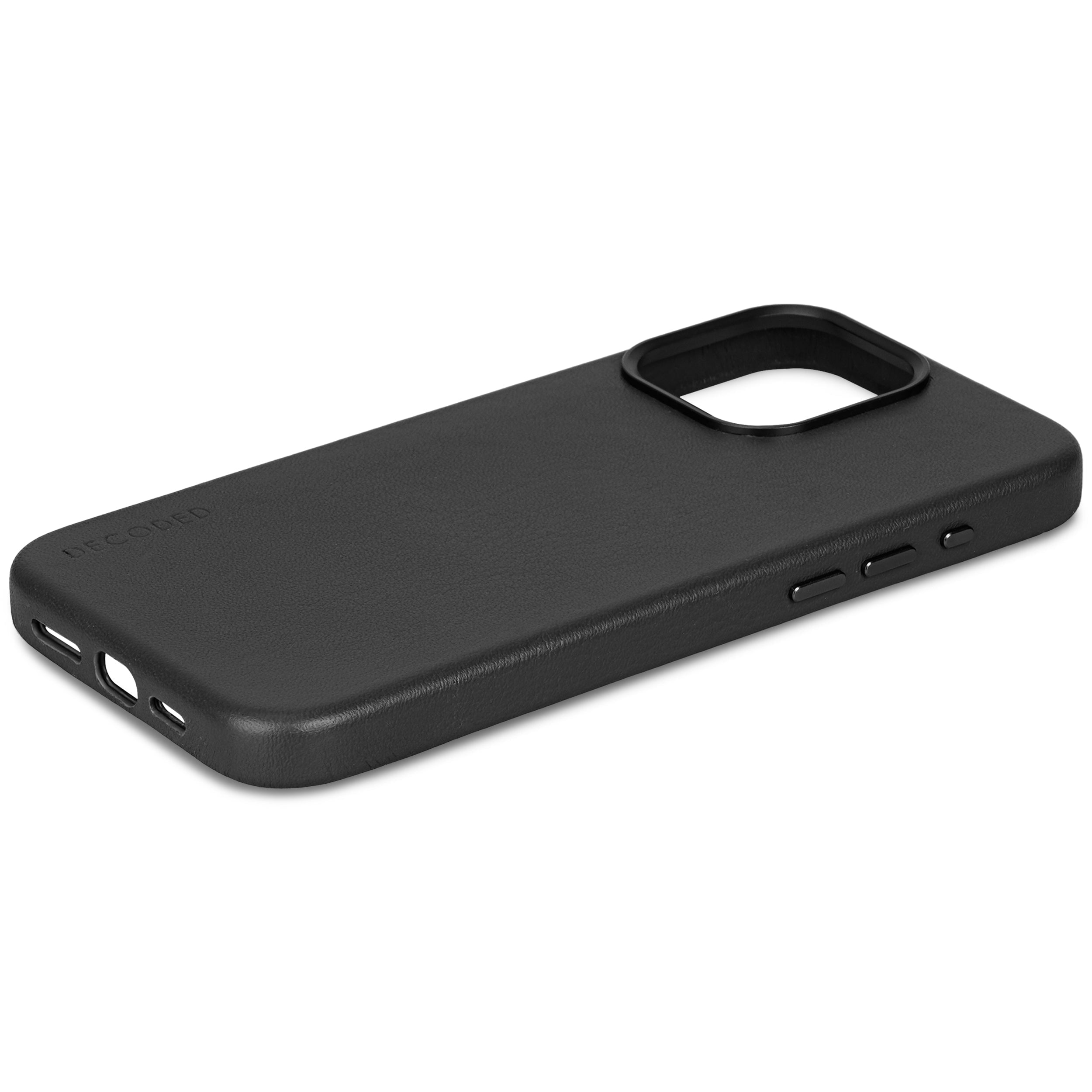 AUDI Leder Case Hardcase Cover Design Hülle, Backcover, Apple, iPhone 15  Pro Max, Schwarz