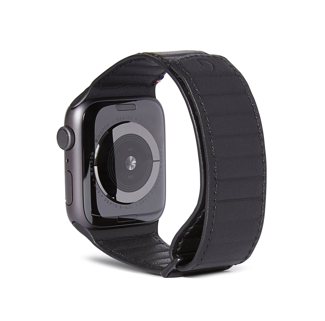 Decoded Leather 9 Strap Series Magnetic 45mm Watch Traction Black Apple