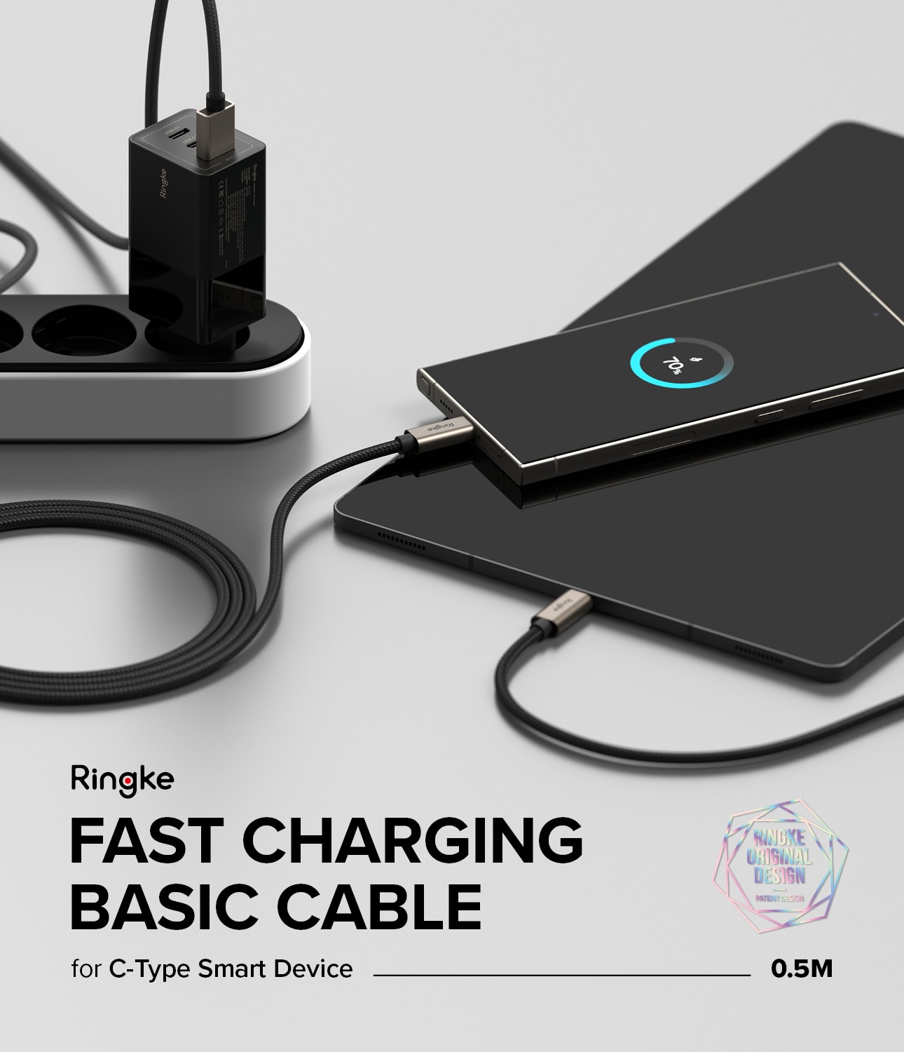 Fast Charging Basic Kabel USB-A -> USB-C 0,5m, schwarz