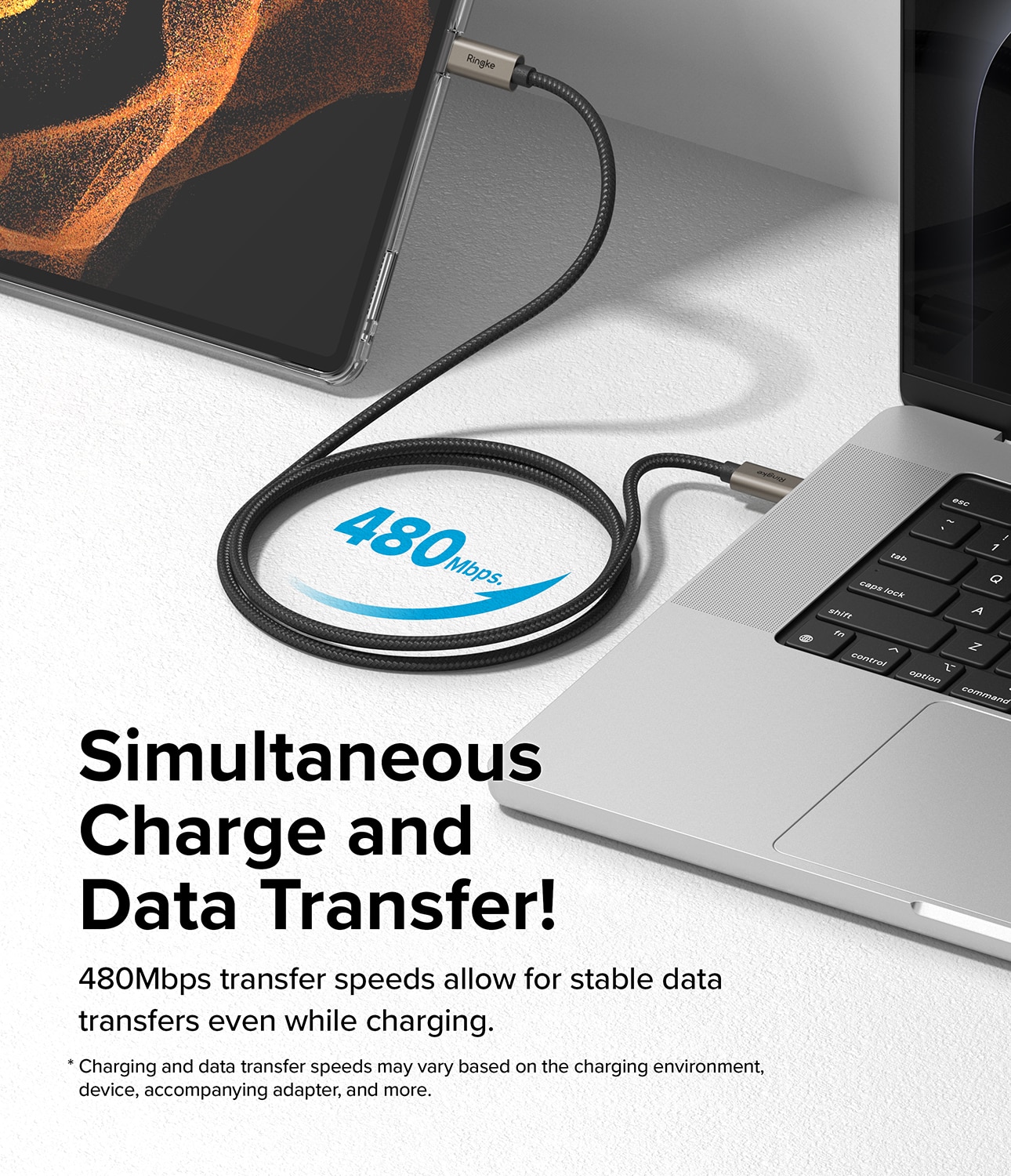 Fast Charging Basic Kabel USB-C -> USB-C 0,5m,  schwarz