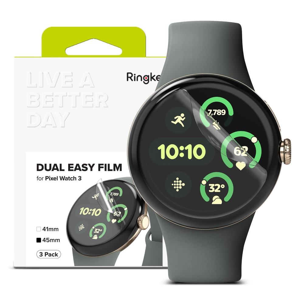 Dual Easy Screen Protector (3 Stück) Google Pixel Watch 3 XL 45mm