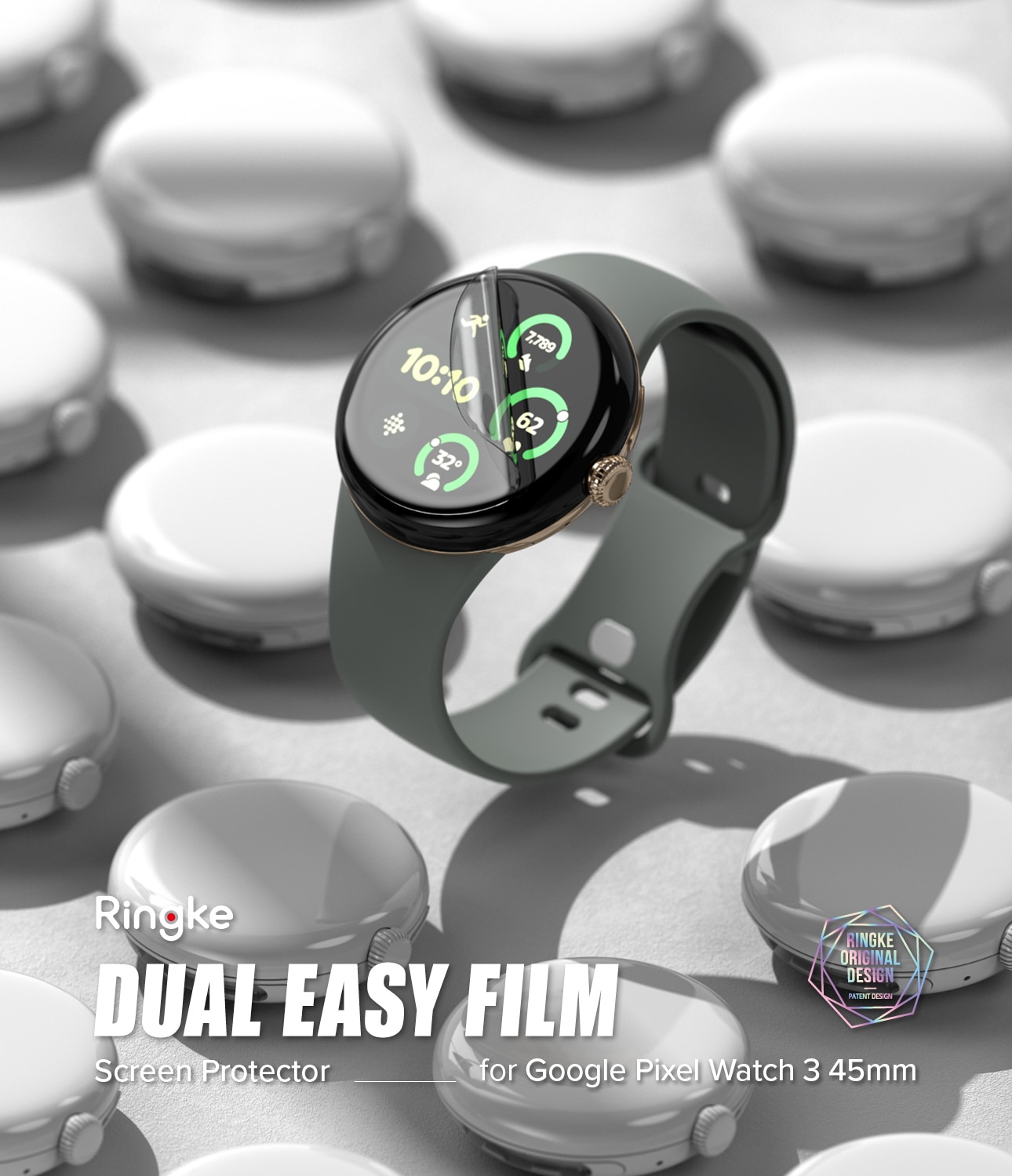 Dual Easy Screen Protector (3 Stück) Google Pixel Watch 3 45mm