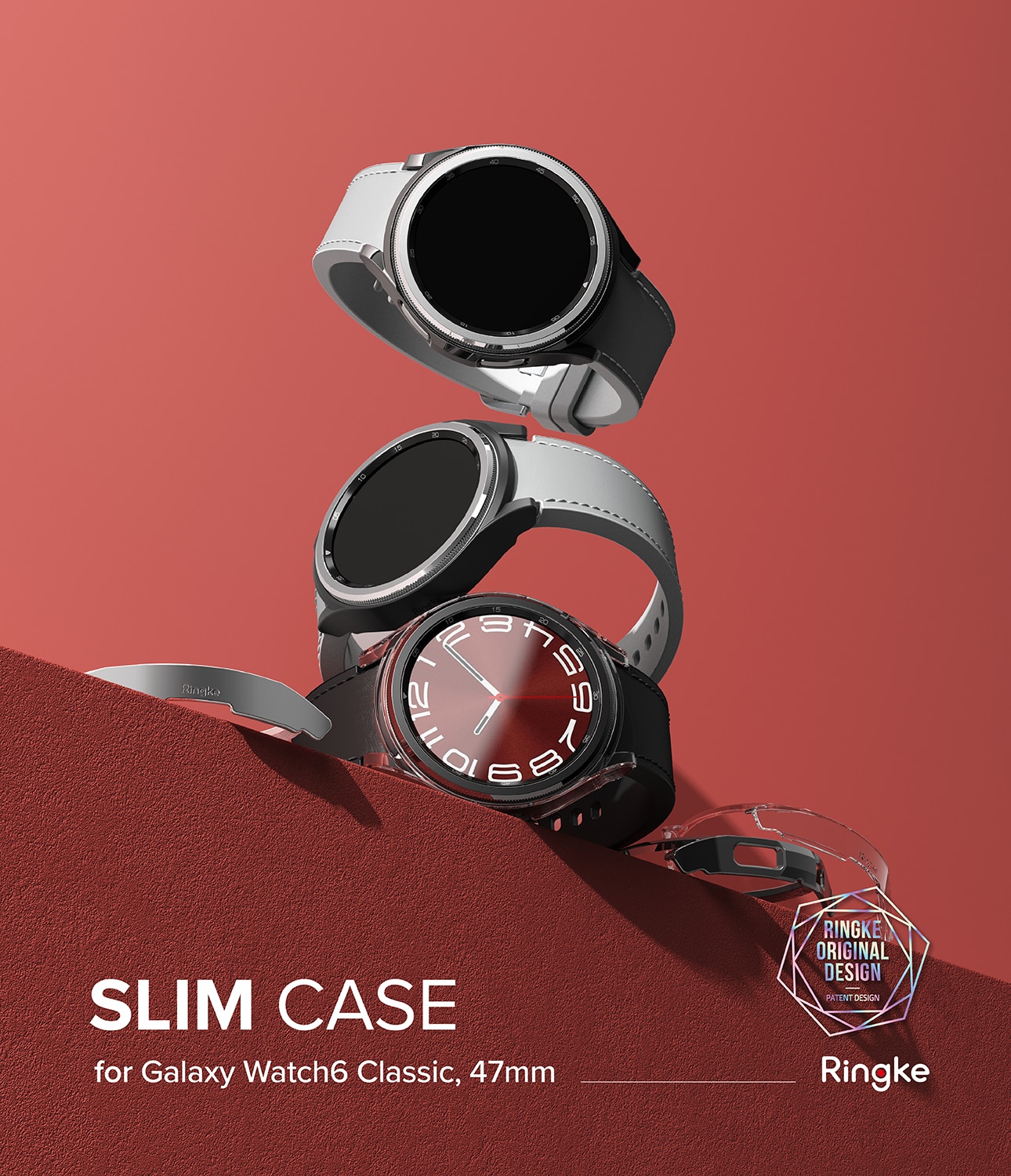 Slim Case (2 Stück) Samsung Galaxy Watch 6 Classic 47mm Matte Black & Clear