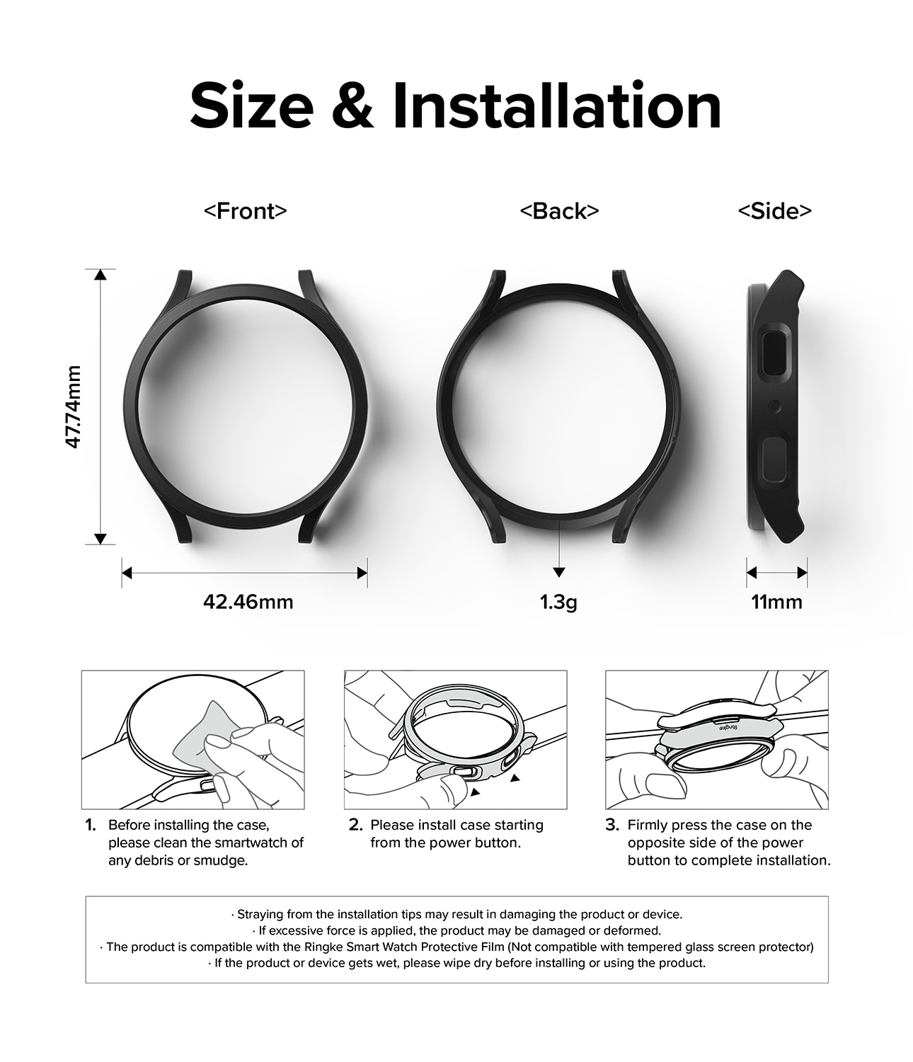 Slim Case (2 Stück) Samsung Galaxy Watch 6 40mm Matte Black & Clear