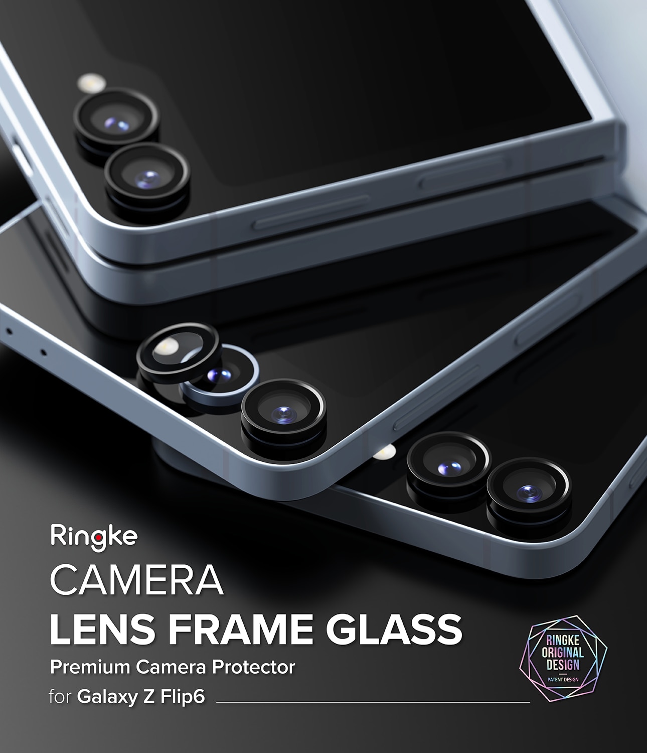 Camera Lens Frame Glass (2 Stück) Samsung Galaxy Z Flip 6 Black