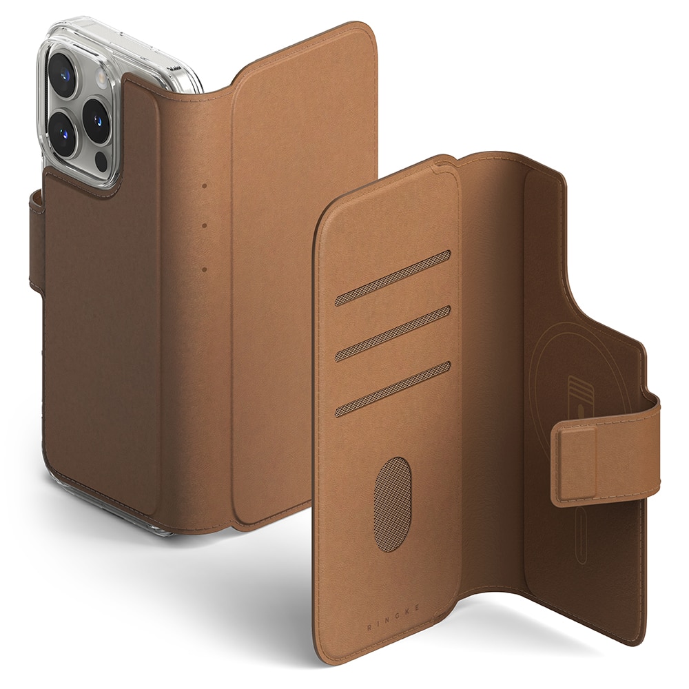 iPhone 14 Pro Folio Wallet Magnetic Brown