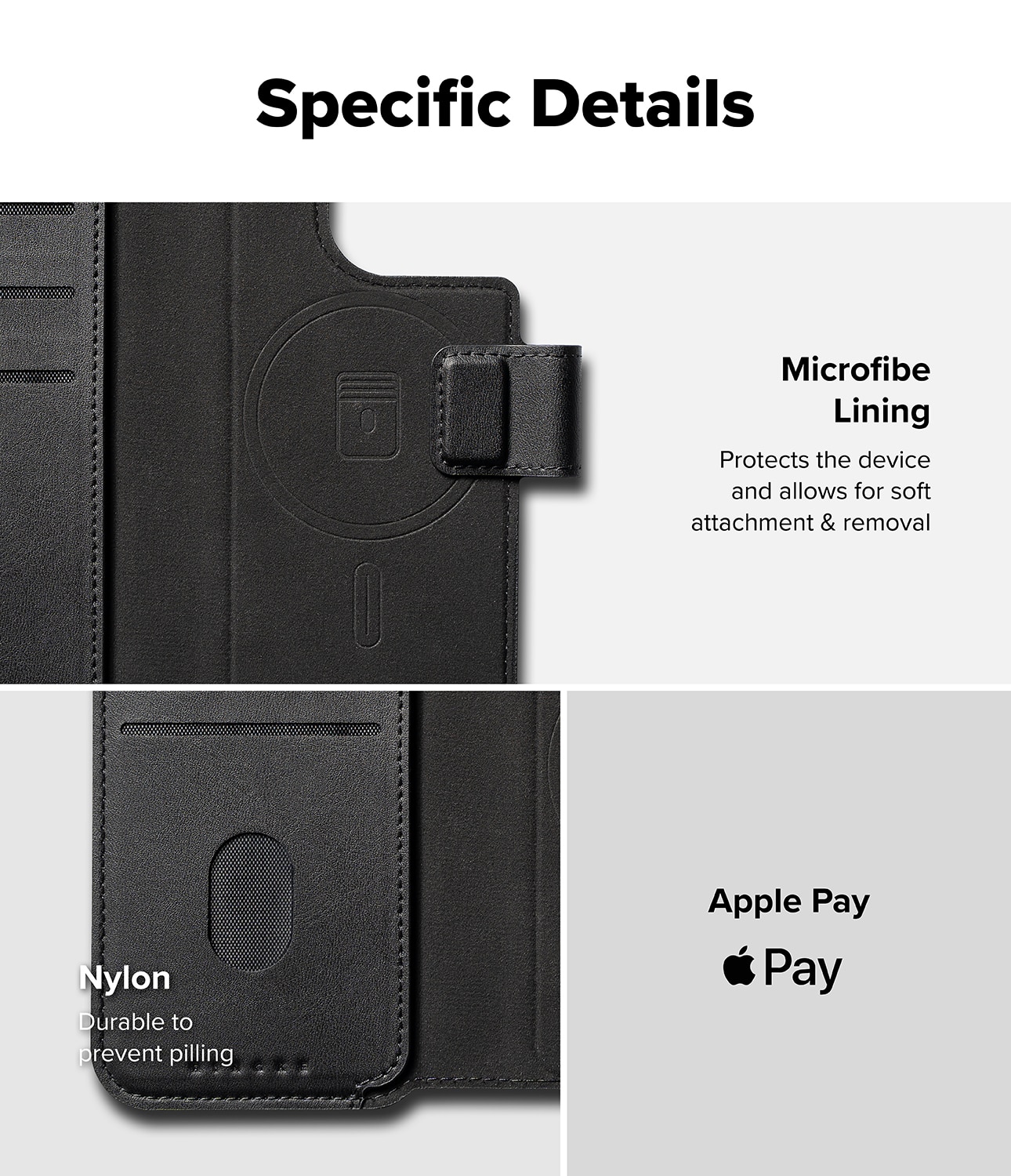 iPhone 15 Plus Folio Wallet Magnetic Black