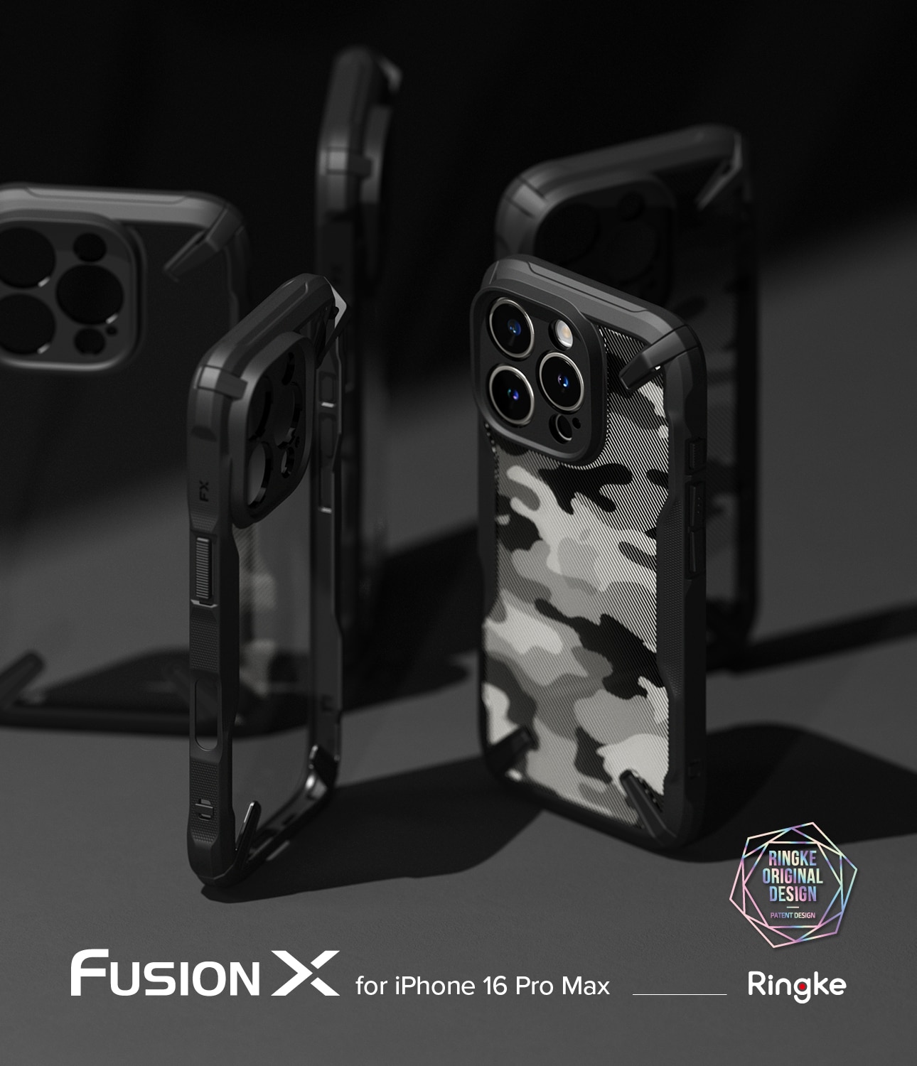 Fusion X Case iPhone 16 Pro Max Camo Black