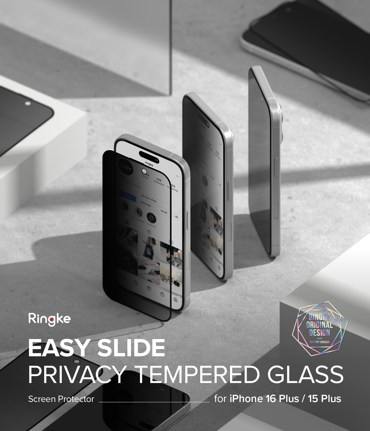 Easy Slide Privacy Glass (2 Stück) iPhone 16 Plus