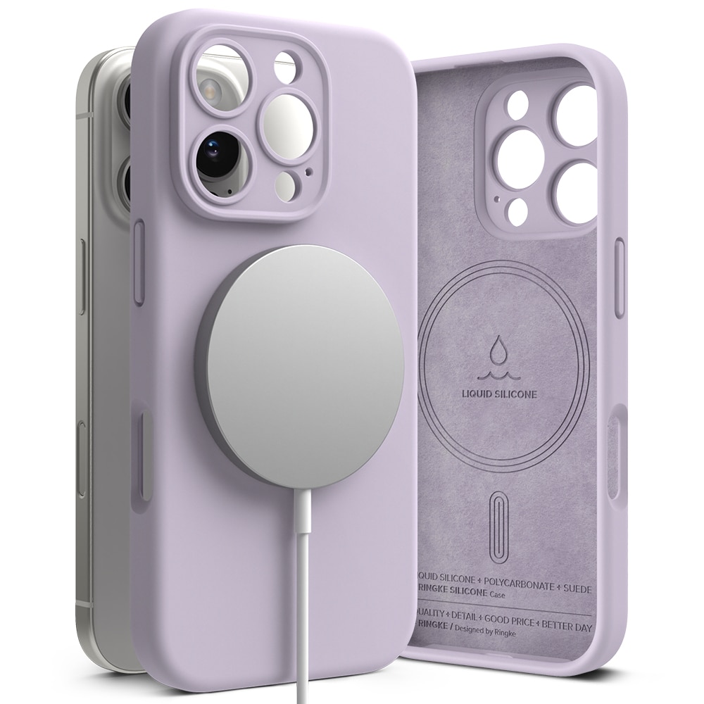 Silicone Magnetic Case iPhone 16 Pro Max Light Purple