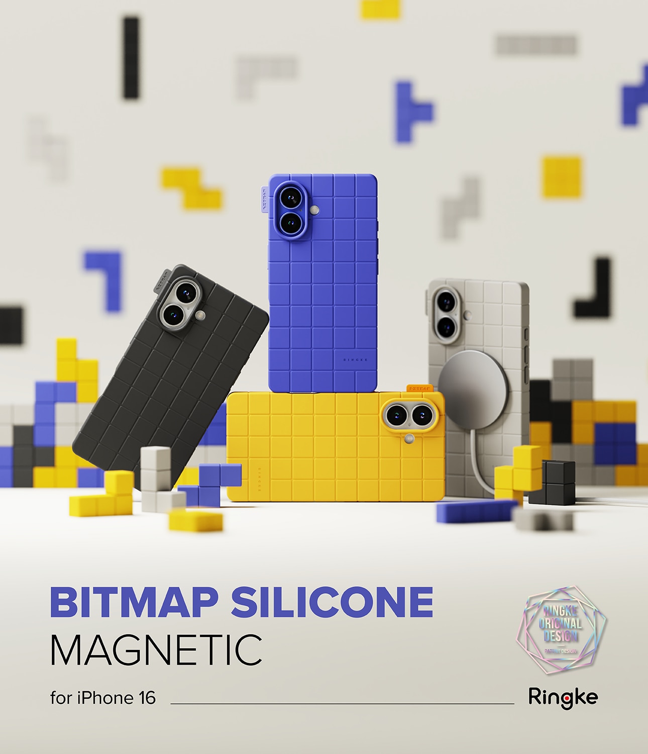 Bitmap Silicone Magnetic Case iPhone 16 Black