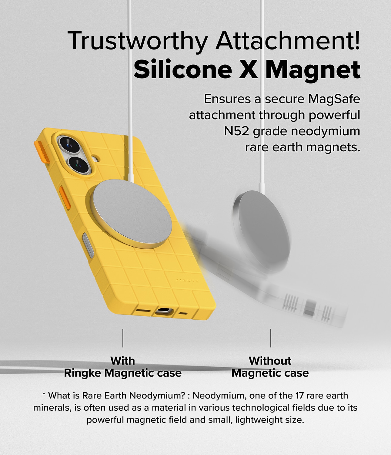 Bitmap Silicone Magnetic Case iPhone 16 Yellow