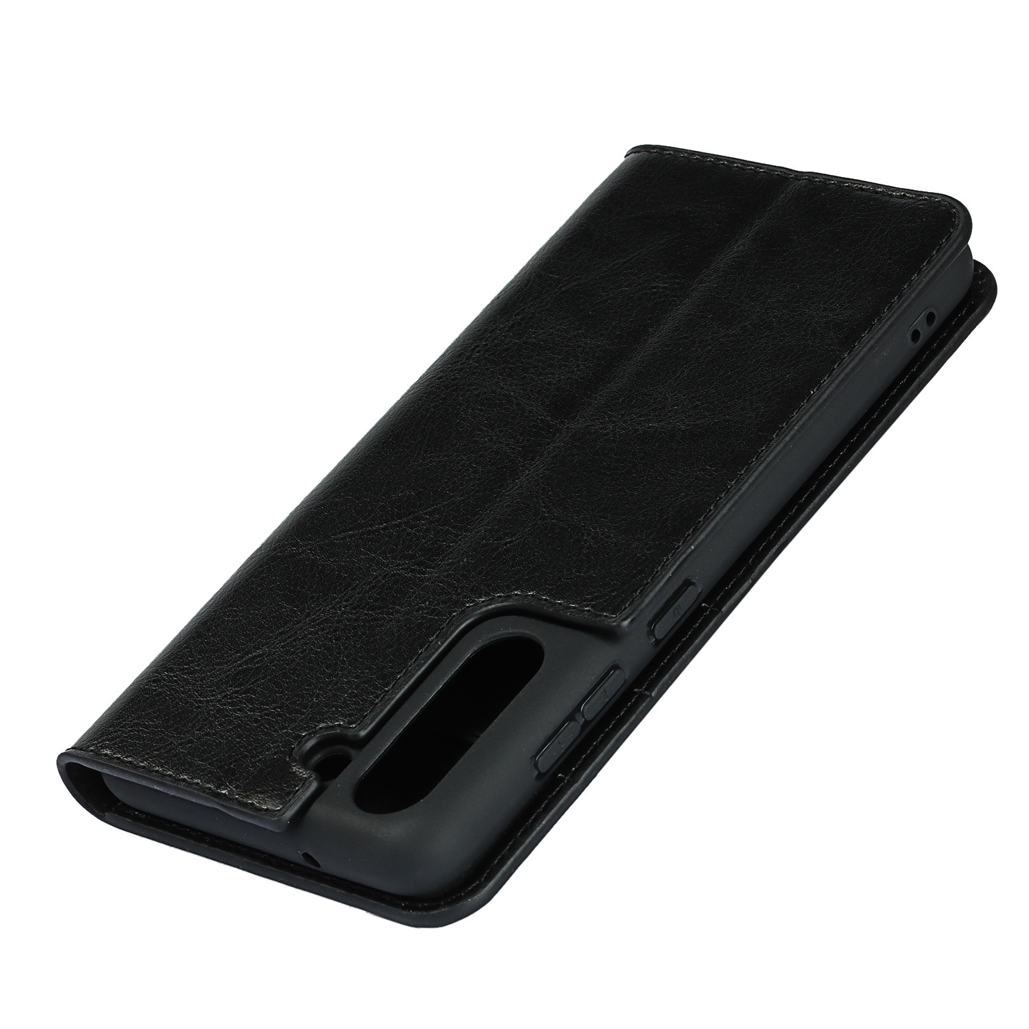 Samsung Galaxy S21 Handytasche aus Echtem Leder schwarz