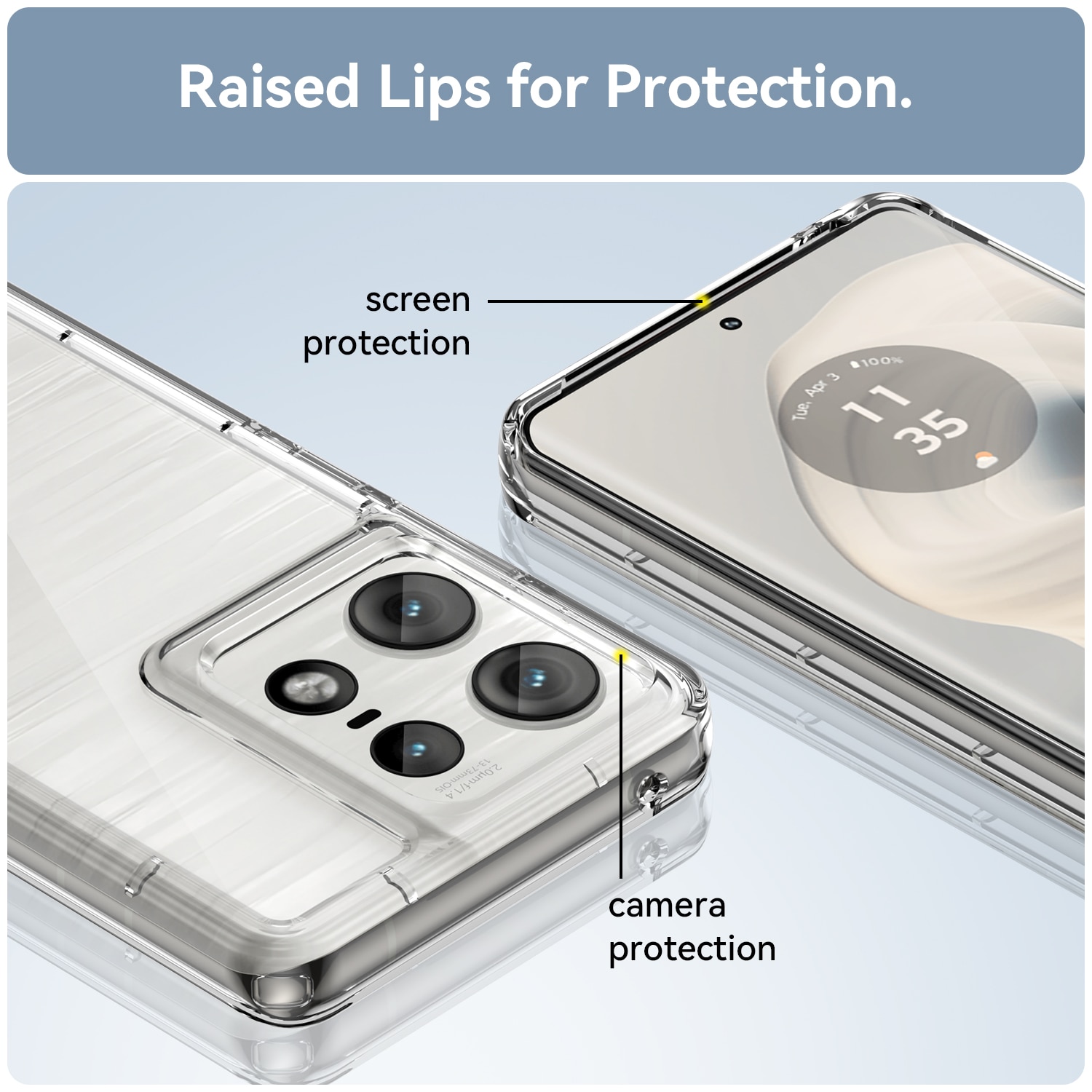 Motorola Edge 50 Pro Hybrid-Hülle durchsichtig