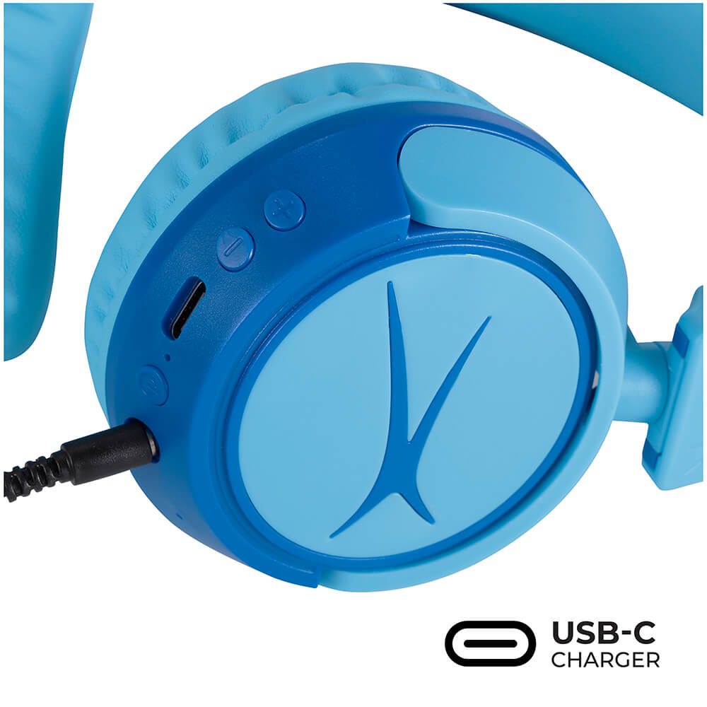 Kabellose On-Ear Kinderkopfhörer 2-in-1 blau