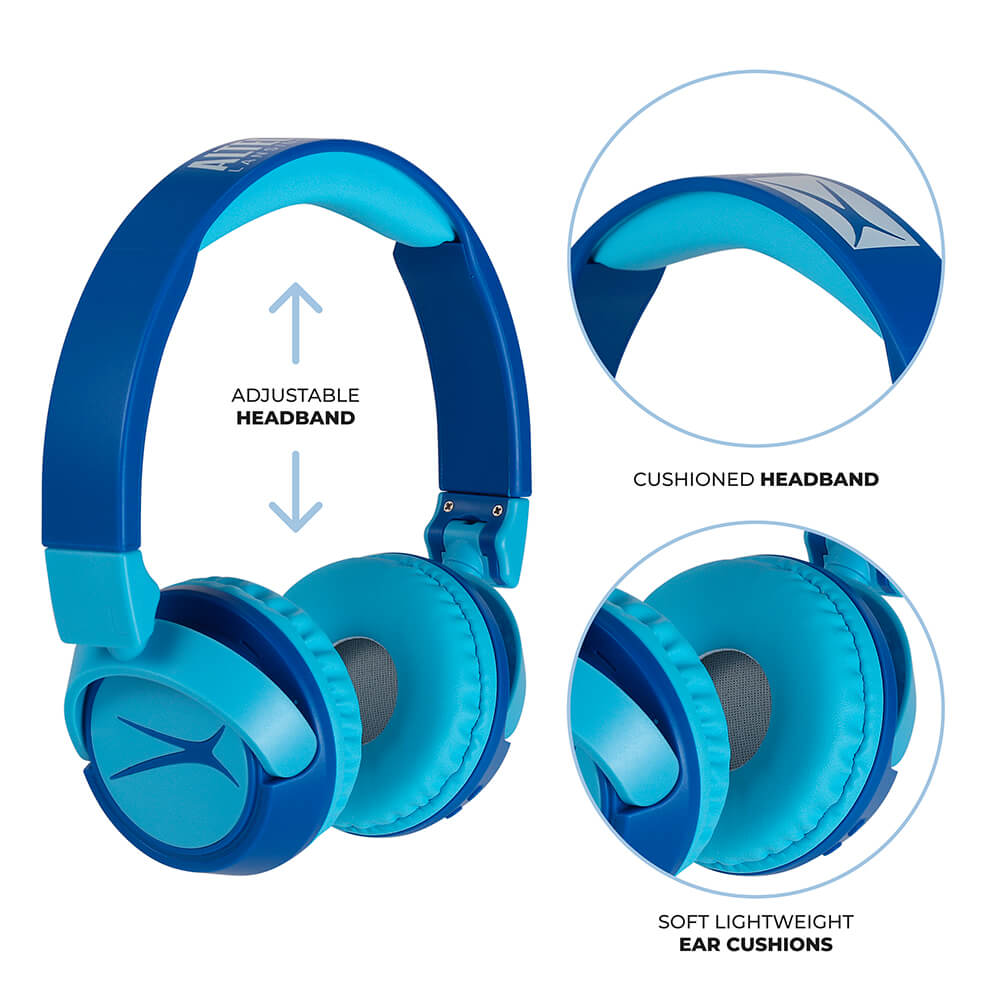 Kabellose On-Ear Kinderkopfhörer 2-in-1 blau