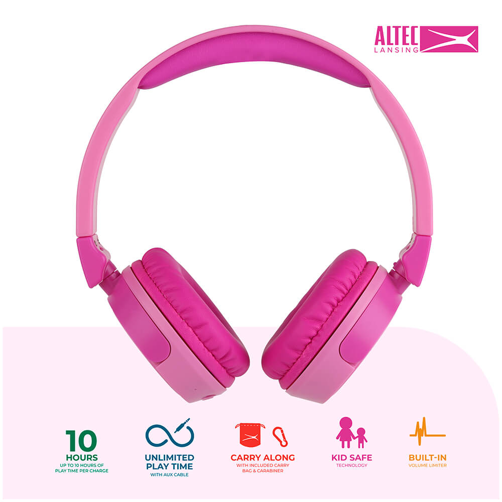 Kabellose On-Ear Kinderkopfhörer 2-in-1 rosa