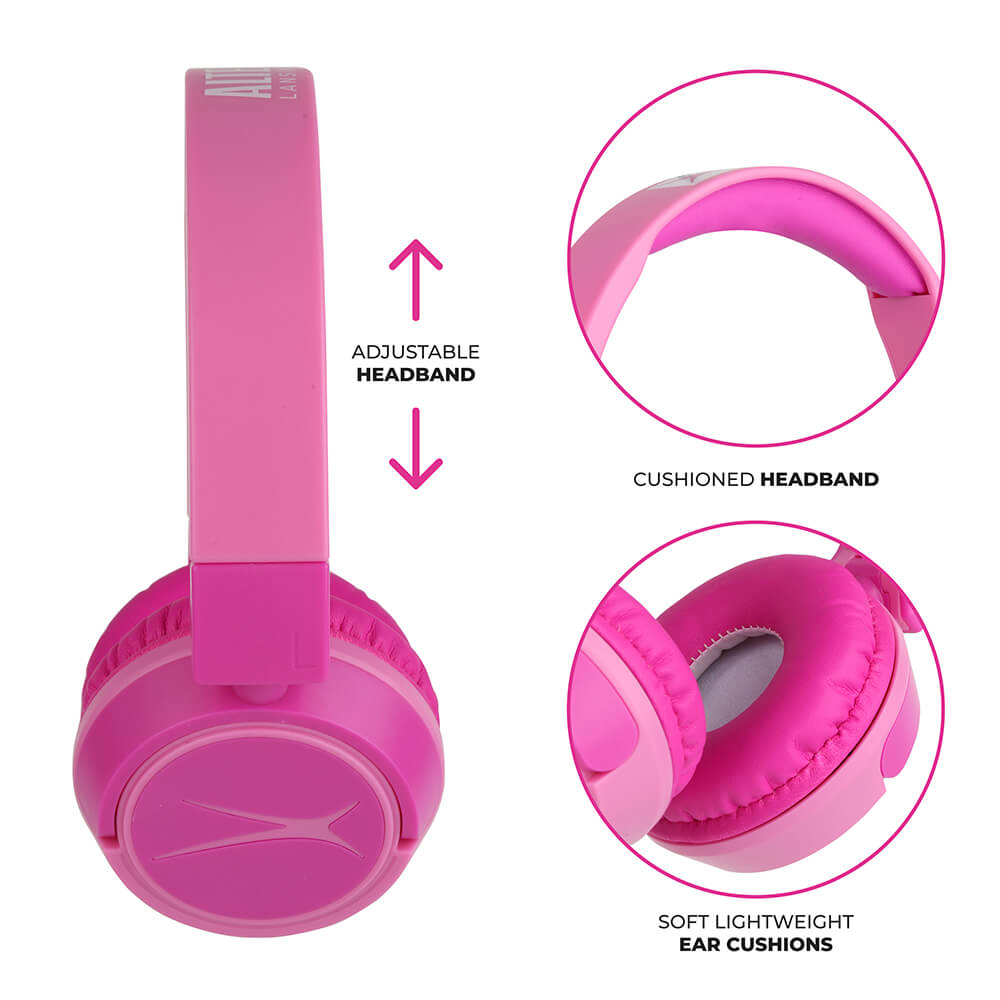 Kabellose On-Ear Kinderkopfhörer 2-in-1 rosa