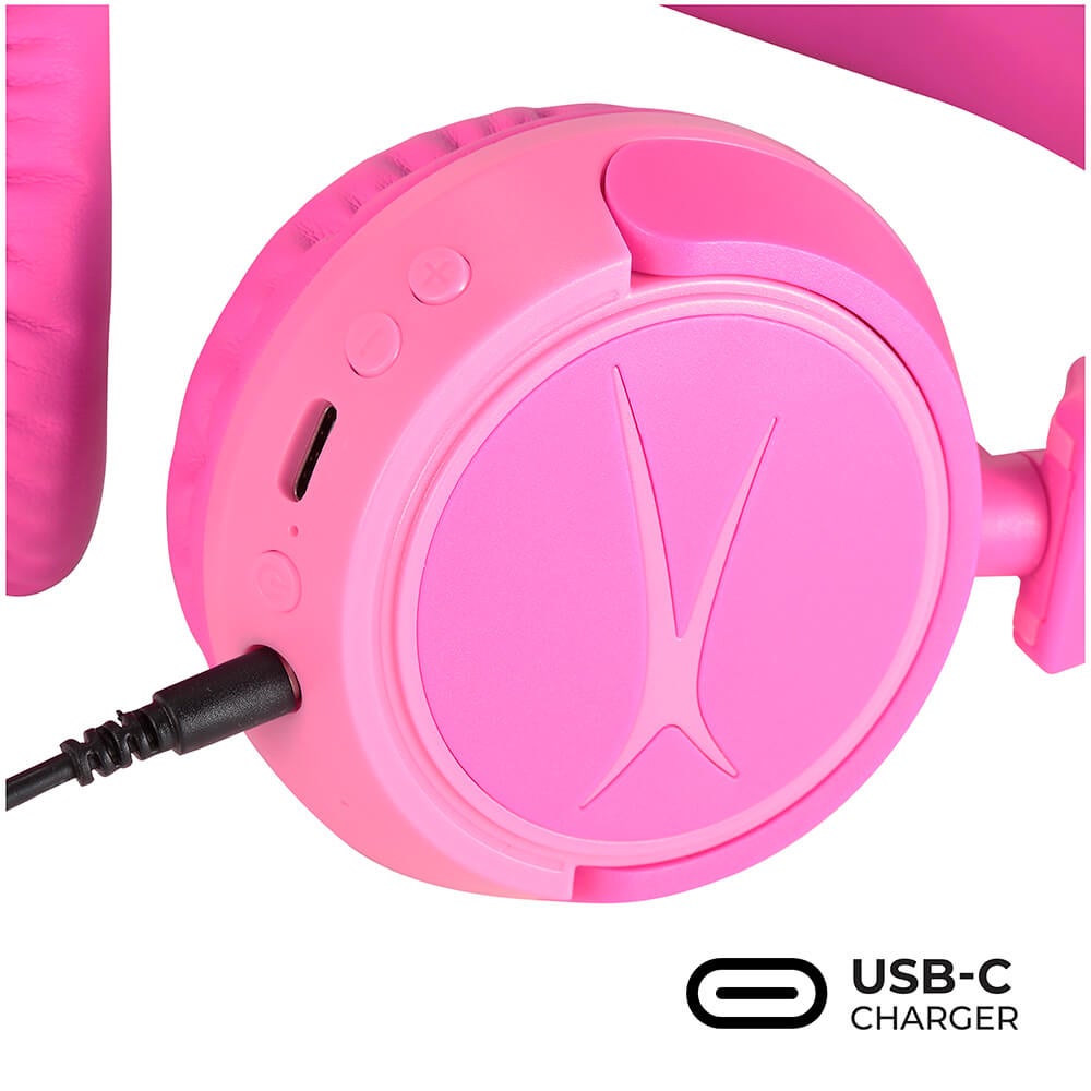 Kabellose On-Ear Kinderkopfhörer 2-in-1 rosa