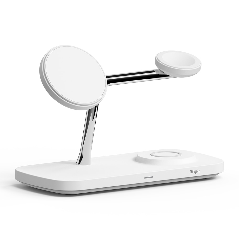 3-in-1 Wireless Charger Stand Qi2 MagSafe weiß