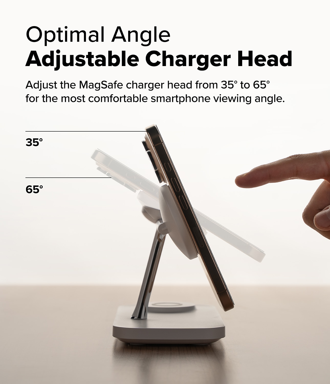 3-in-1 Wireless Charger Stand Qi2 MagSafe weiß