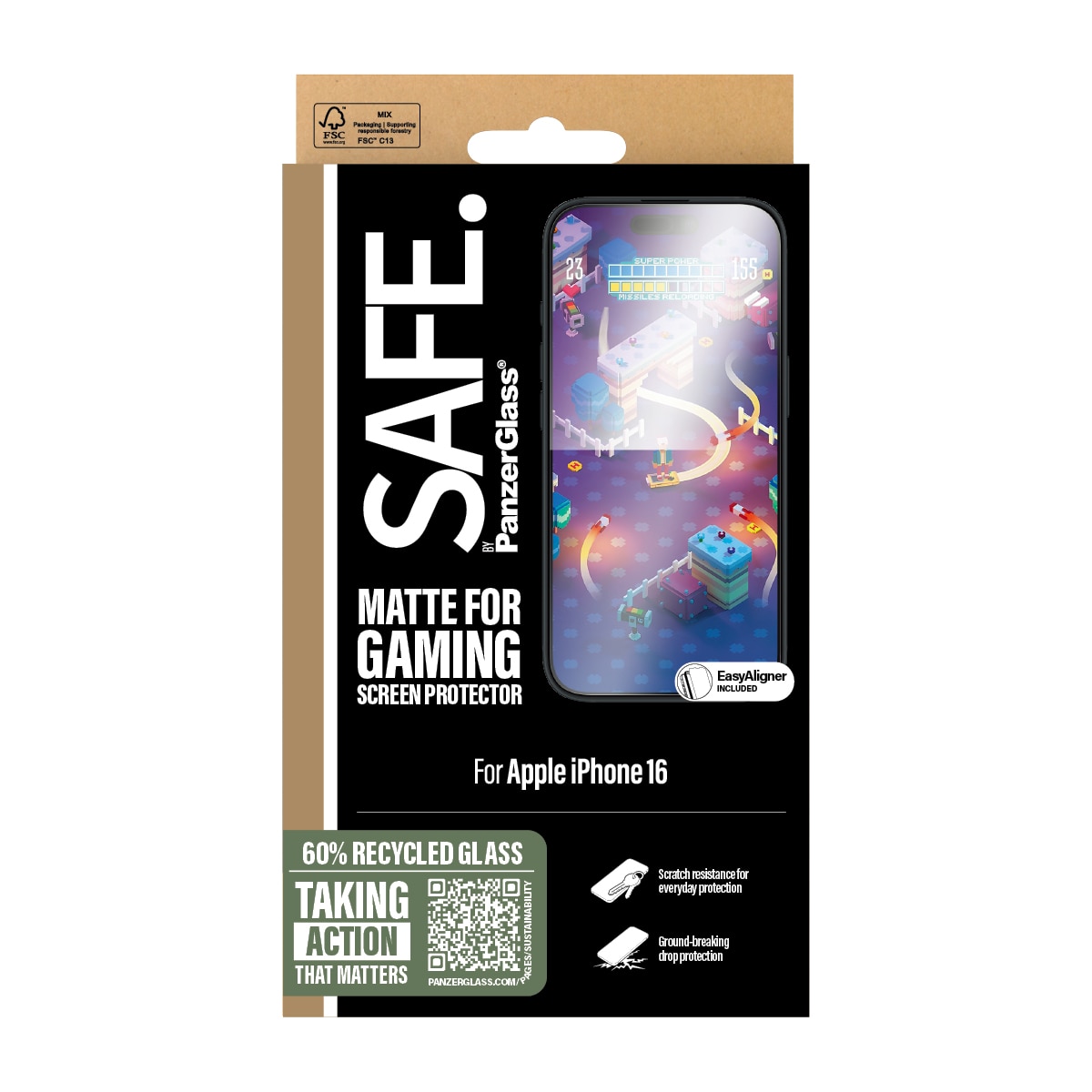 iPhone 16 Gaming Displayschutz Ultra Wide Fit (with EasyAligner)