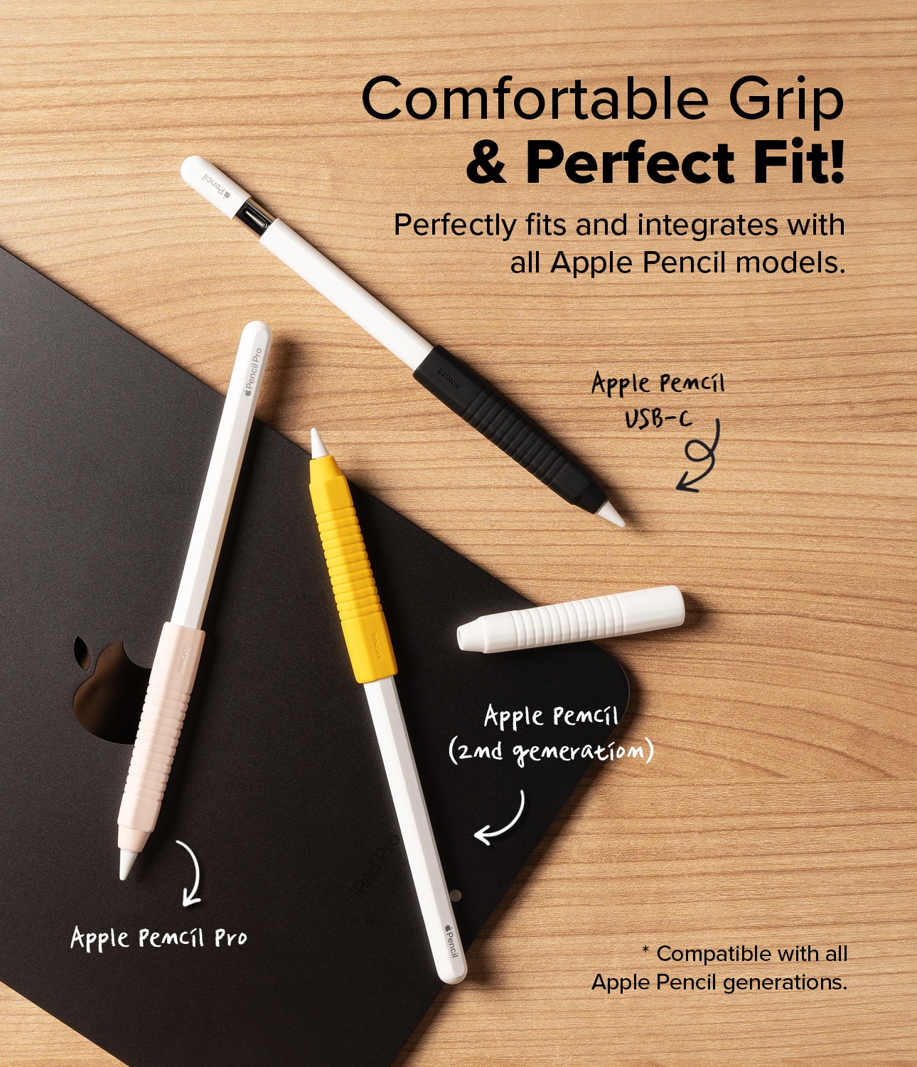 Silicone Grip Holder Apple Pencil schwarz