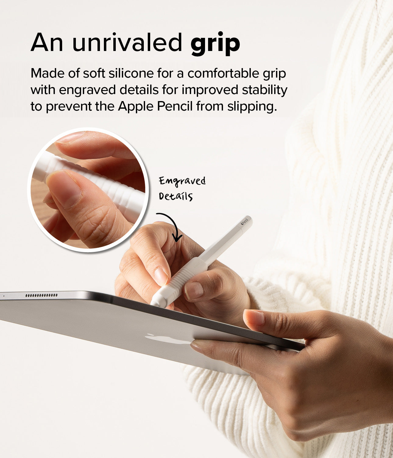 Silicone Grip Holder Apple Pencil weiß