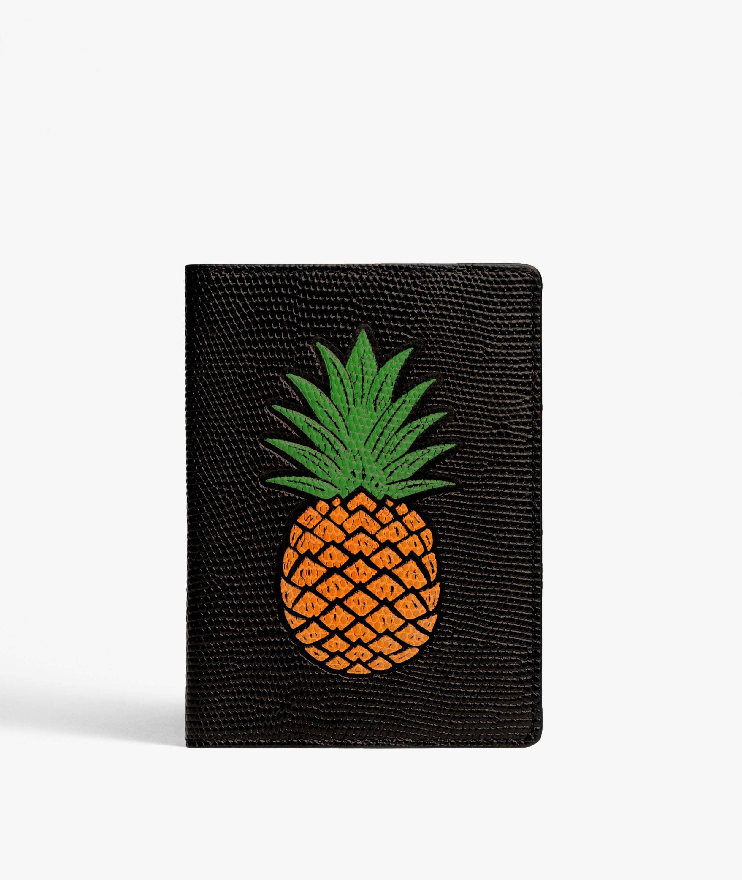 Reisepasshülle Pineapple Orange Lizard Black