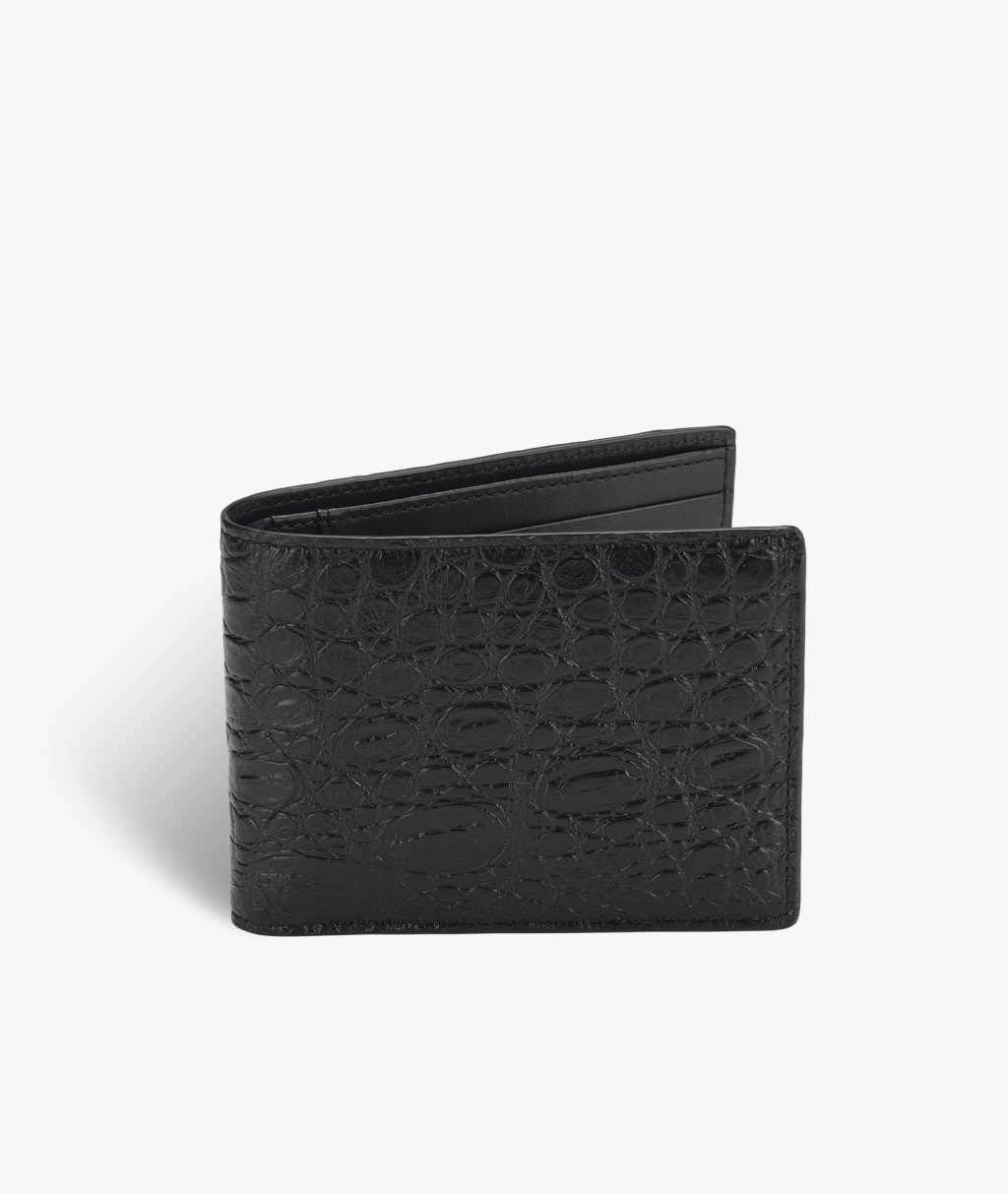 Uomo Wallet Crocodile Black