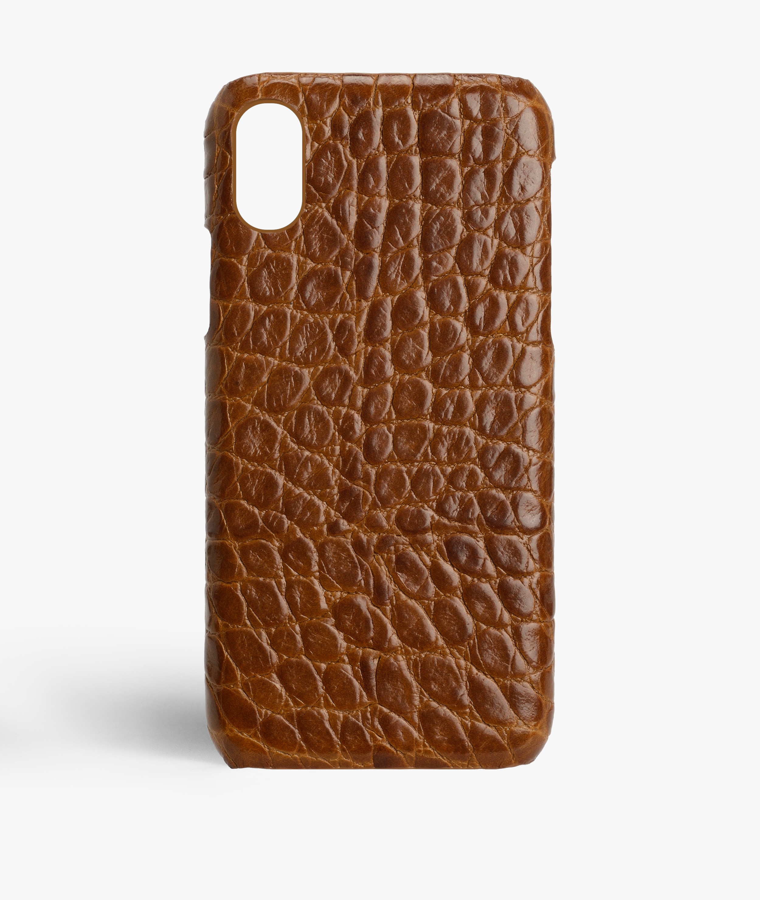 iPhone X/XS Hülle Small Croco Cognac