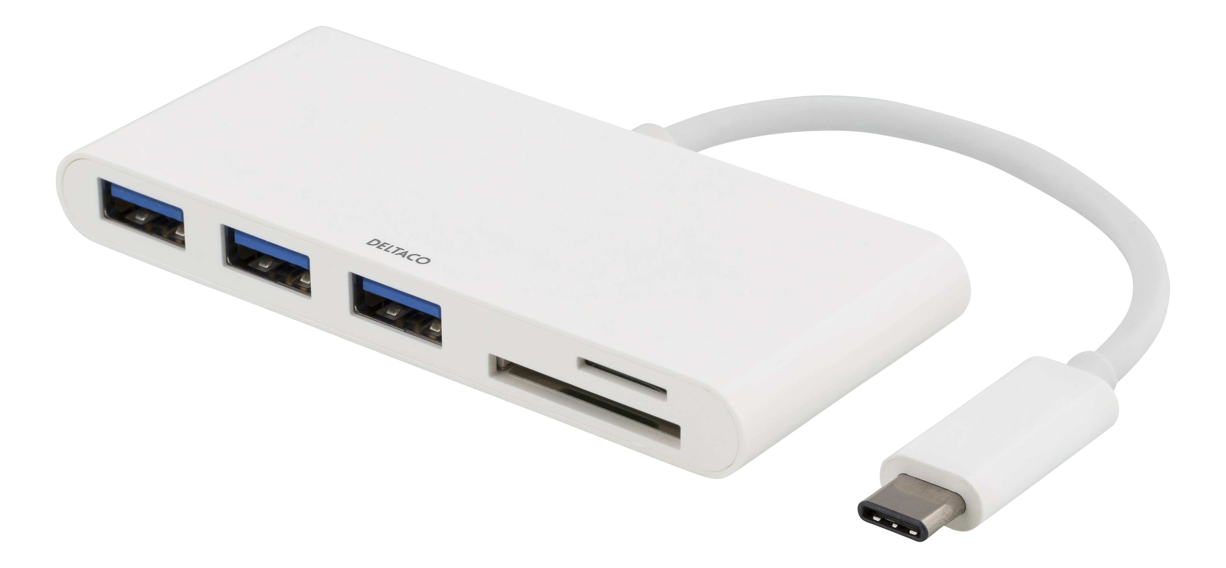 USB-C Hub 3x USB-A + SD/microSD weiß