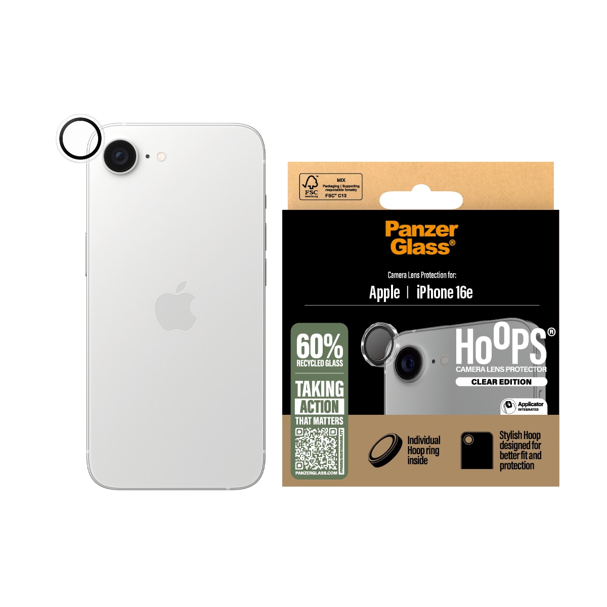 iPhone 16e Hoops Camera Lens Protector Transparent