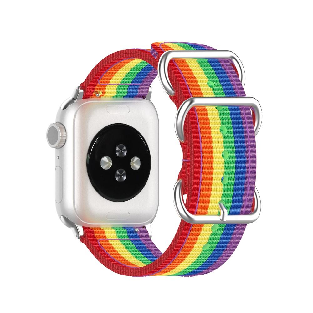 Apple Watch 45mm Series 8 Nato Armband Rainbow