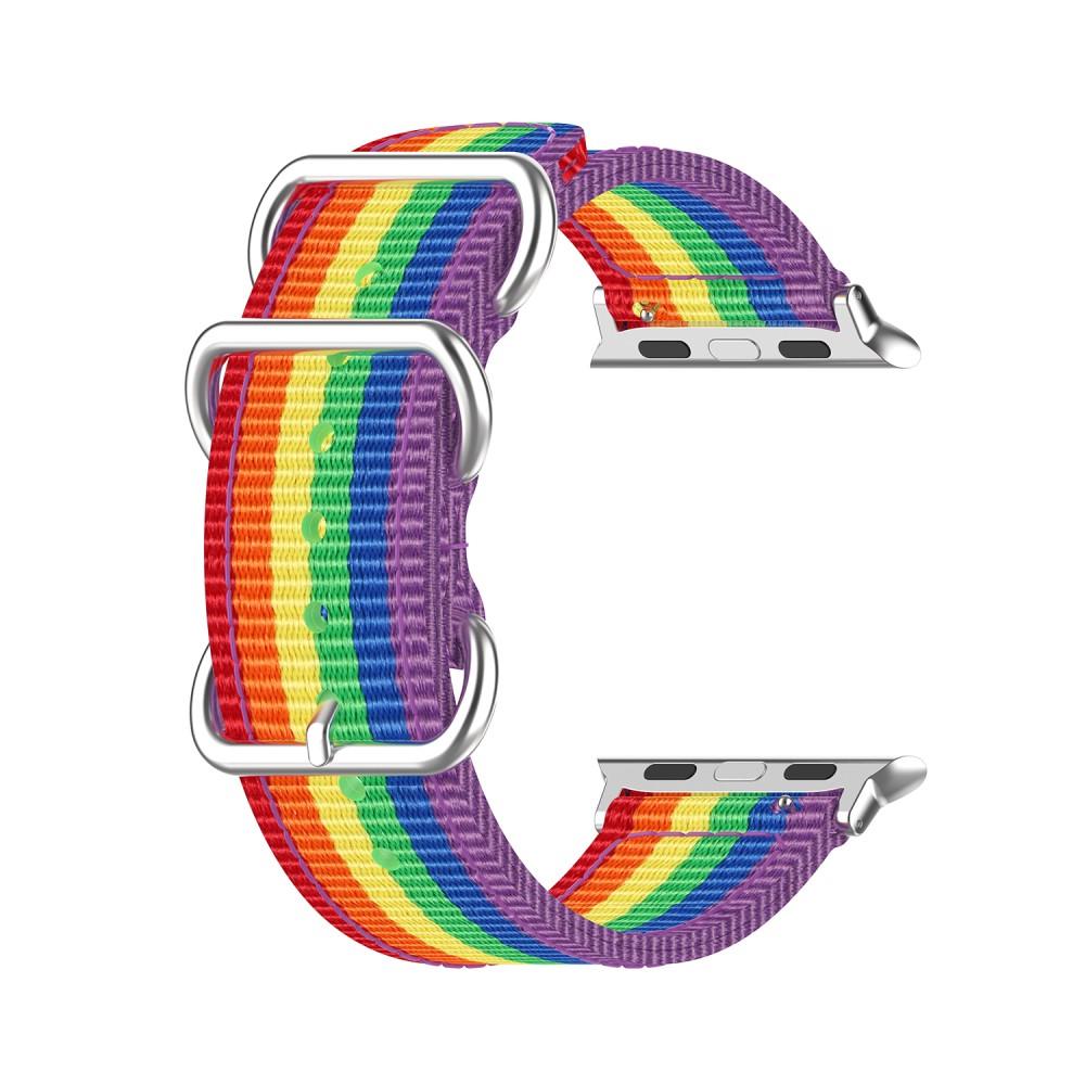 Apple Watch 45mm Series 8 Nato Armband Rainbow