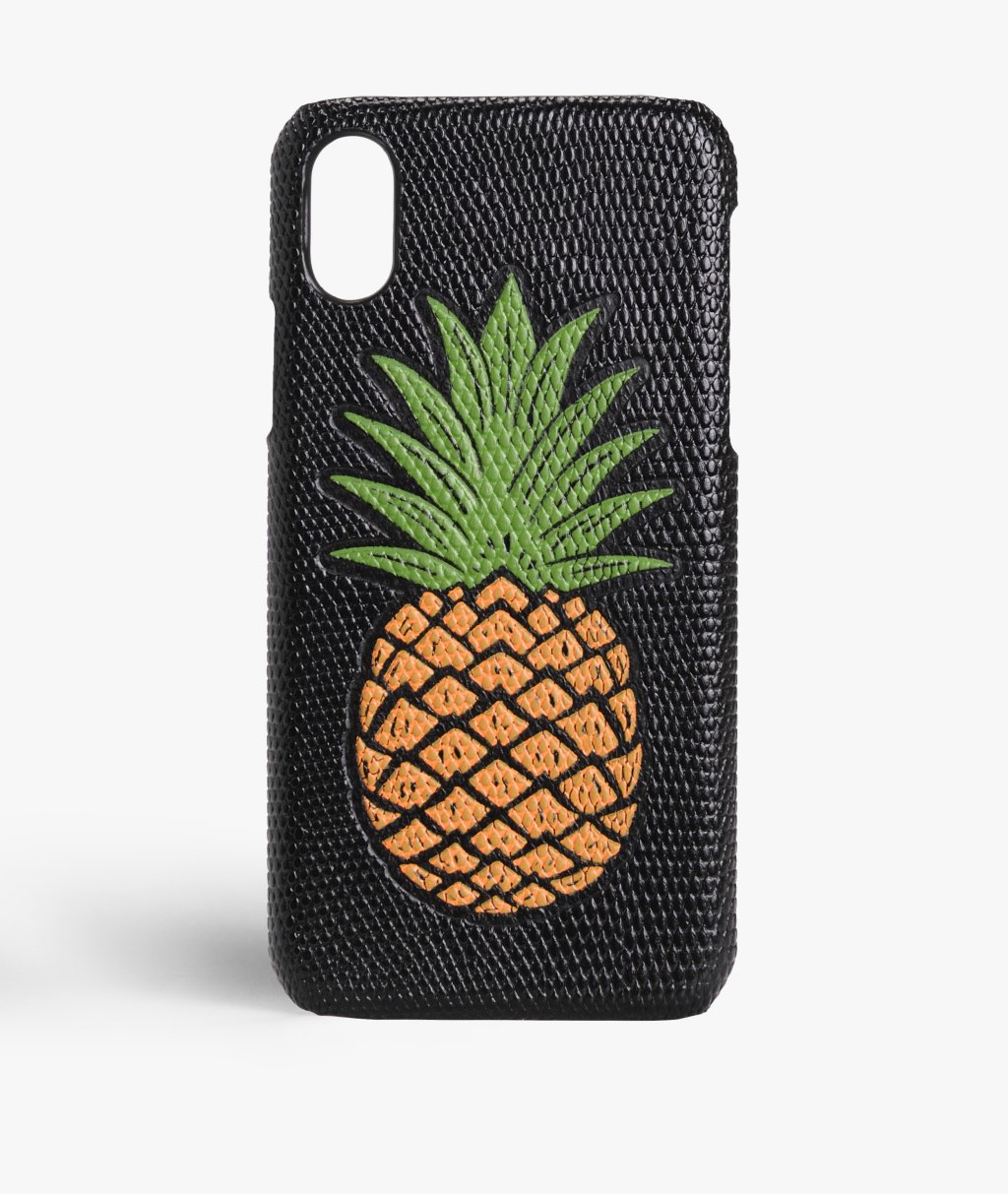 iPhone X/XS Hülle Pineapple Orange Lizard Black